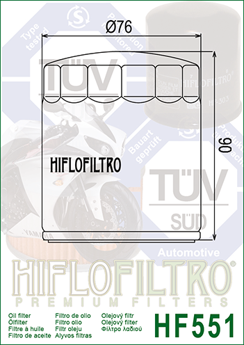 Hiflo Premuim Motorcycle Oil Filter HF551 Replaces Moto Guzzi 30153000