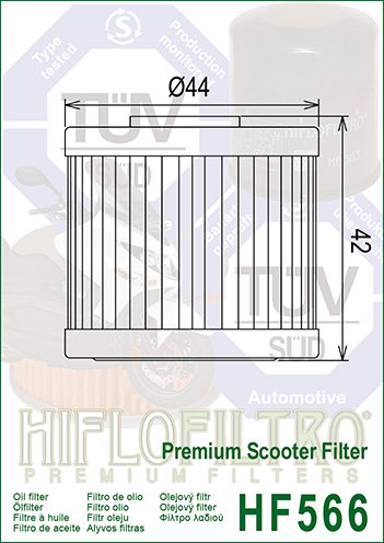 Hiflo Premuim Motorcycle Oil Filter HF566 Replaces Kawasaki 52010-Y001