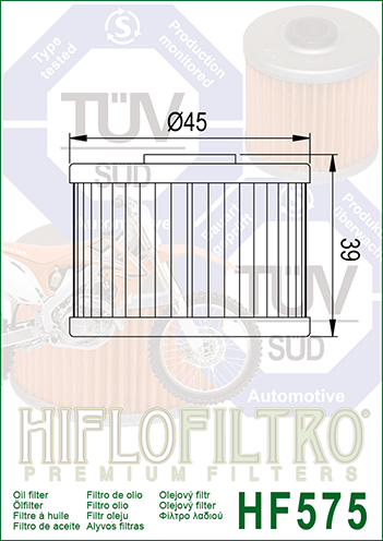 Hiflo Premuim Motorcycle Oil Filter HF575 Replaces Aprilia 853517