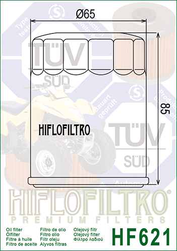 Hiflo Premuim Motorcycle Oil Filter HF621 Replaces Arctic Cat 0812-029