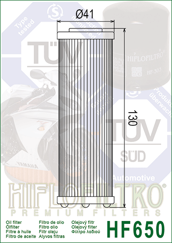 Hiflo Premuim Motorcycle Oil Filter HF650 Replaces KTM 600.38.015.000