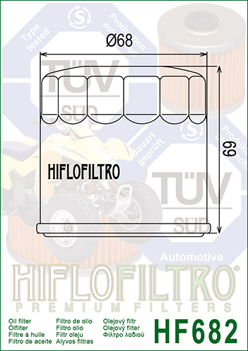 Hiflo Premuim Motorcycle Oil Filter HF682 Replaces Benelli 269256600030