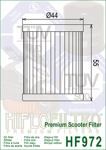Hiflo Premium Motorcycle Oil Filter HF972 Replaces Suzuki 16510-25C00