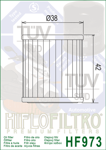 Hiflo Premium Scooter Oil Filter HF973 Replaces Suzuki 16510-09J00