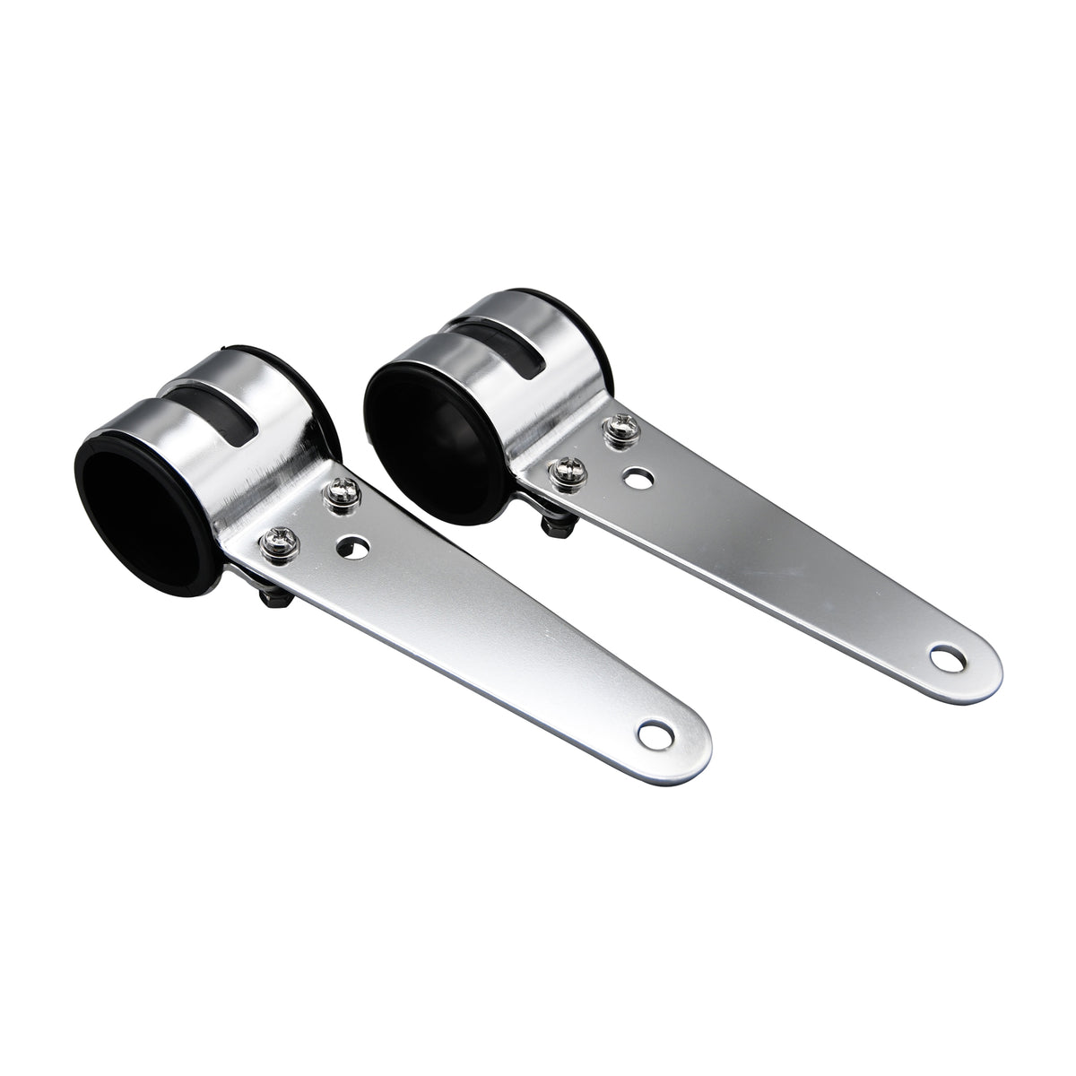 Bike It Chrome Motorcycle Headlight Brackets 49-54mm Fork Mount
