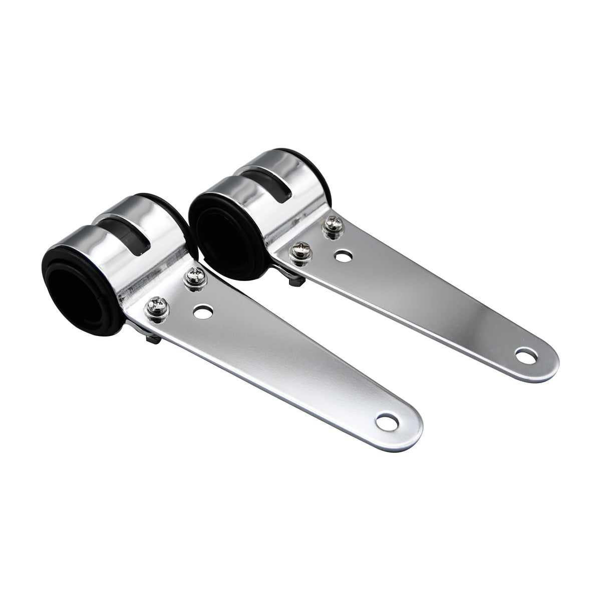 Bike It Chrome Motorcycle Headlight Brackets 43-48mm Fork Mount