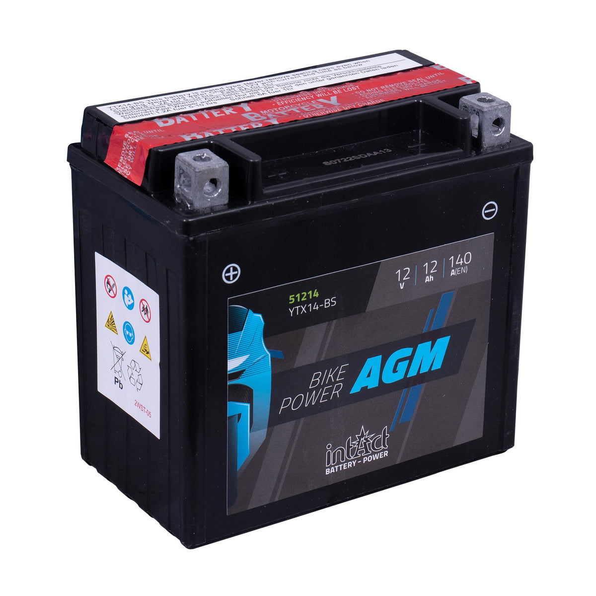 intAct YTX14-BS AGM Maintenance Free Motorcycle Bike-Power Battery