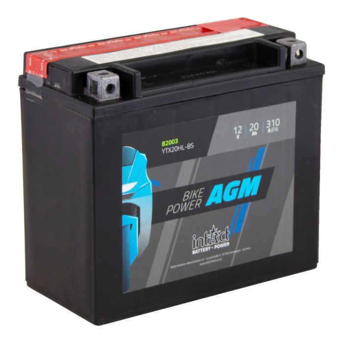 intAct YTX20HL-BS AGM Maintenance Free Motorcycle Bike-Power Battery