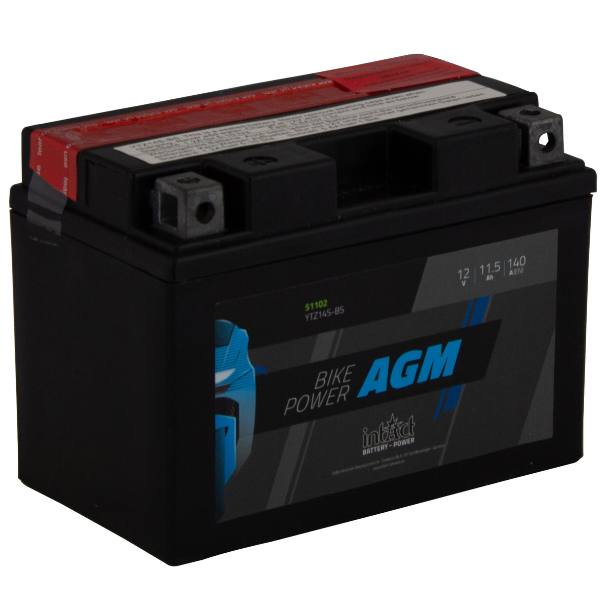 intAct YTZ14S-BS AGM Maintenance Free Motorcycle Bike-Power Battery
