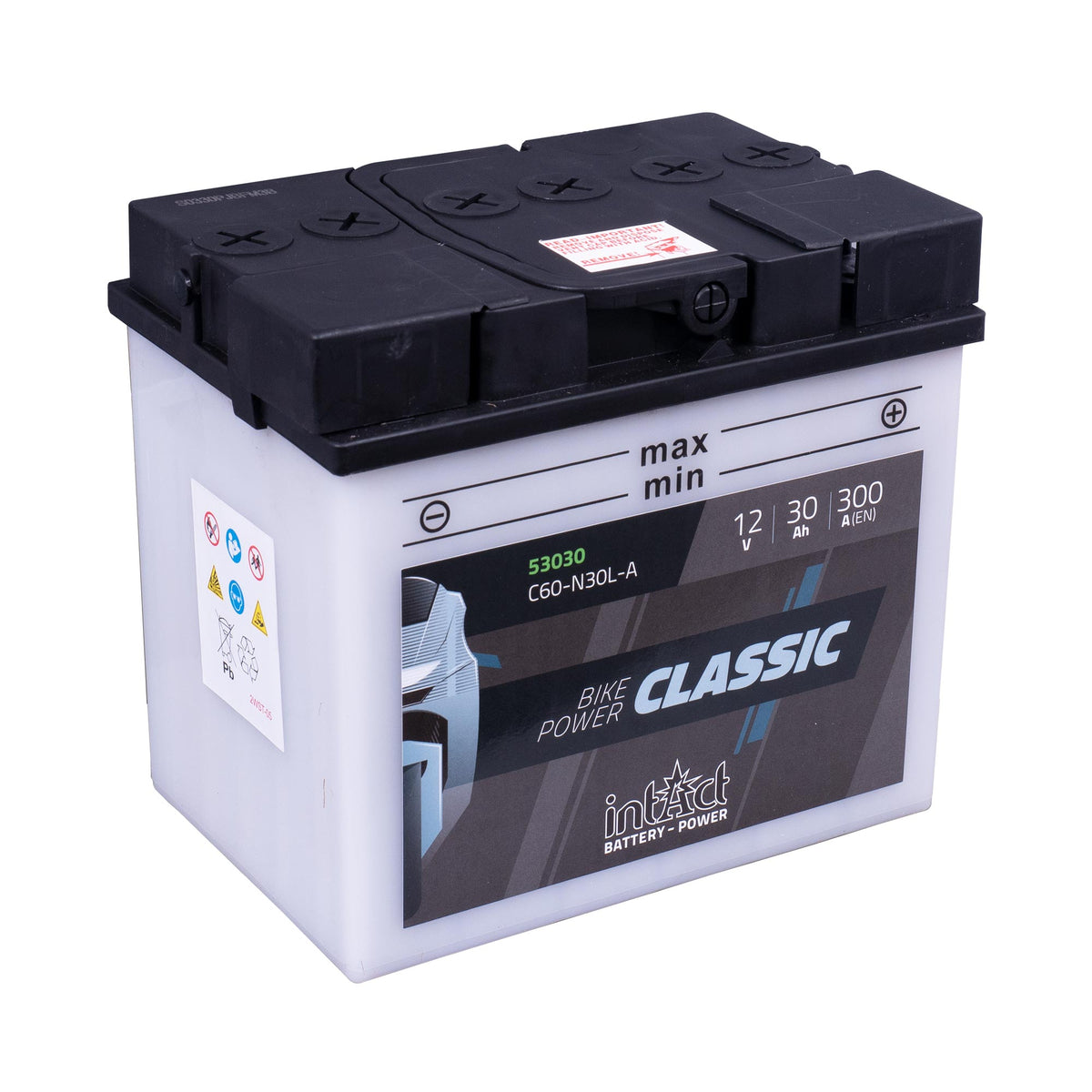 intAct C60-N30L-A Classic Motorcycle Bike-Power Battery With Acid Pack