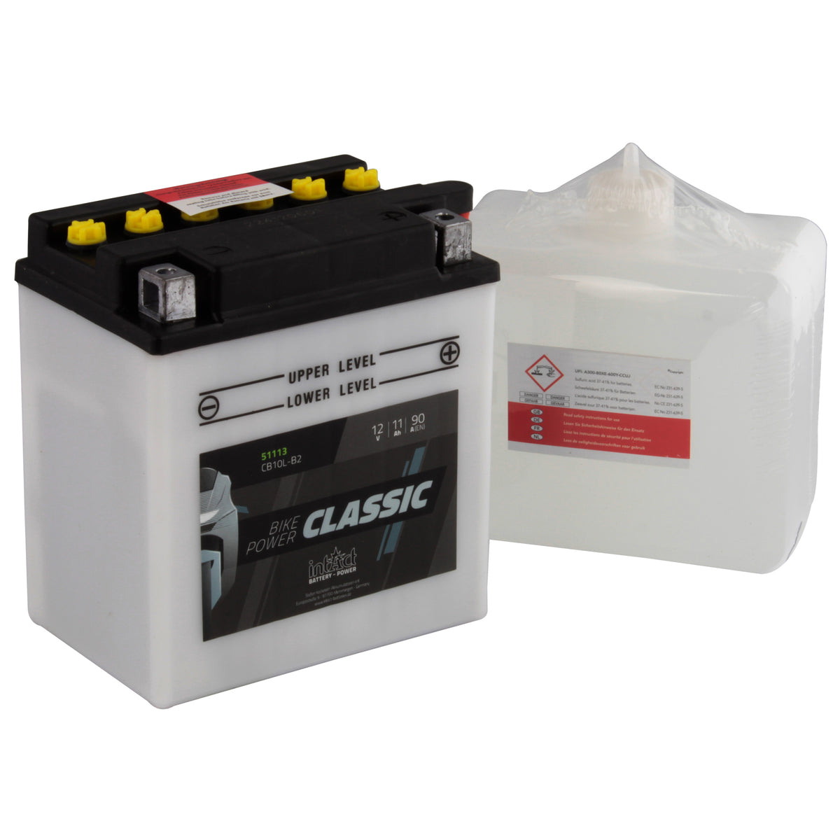 intAct CB10L-B2 Classic Motorcycle Bike-Power Battery With Acid Pack