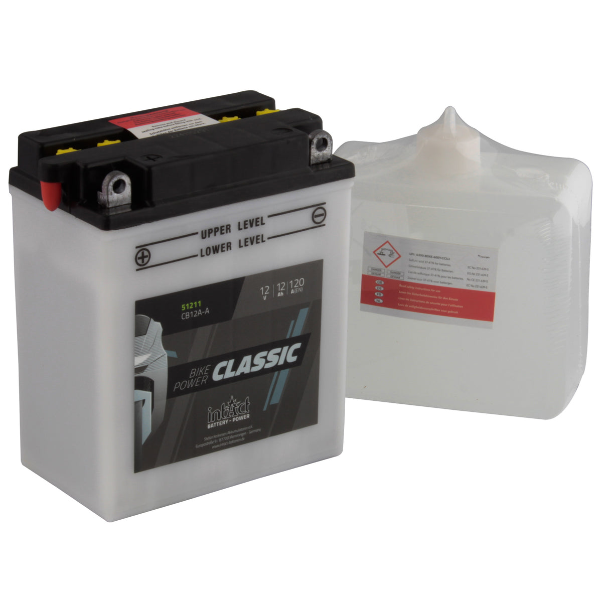 intAct CB12A-A Classic Motorcycle Bike-Power Battery With Acid Pack