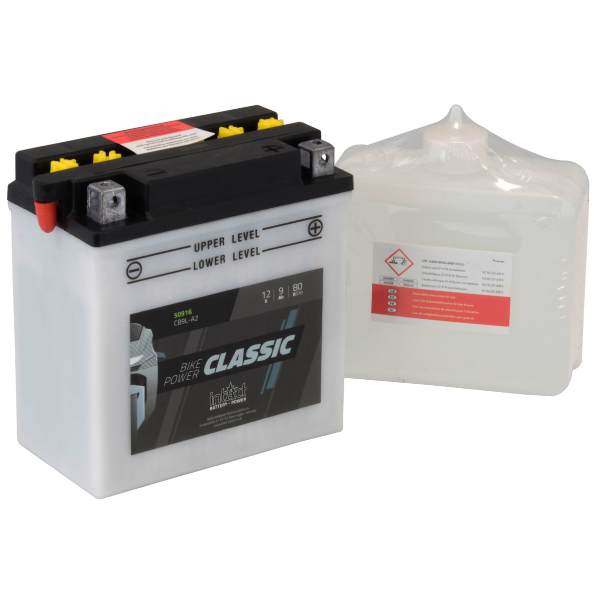 intAct CB9L-A2 Classic Motorcycle Bike-Power Battery With Acid Pack