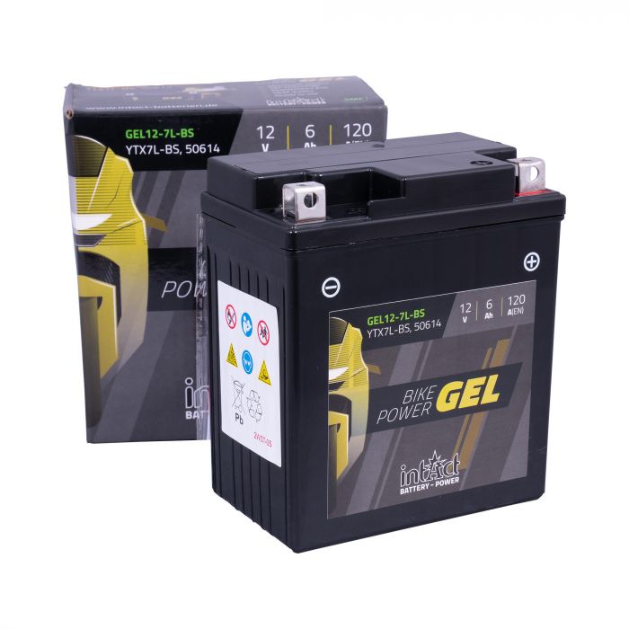 intAct YTX7L-BS Gel Motorcycle Bike-Power Battery