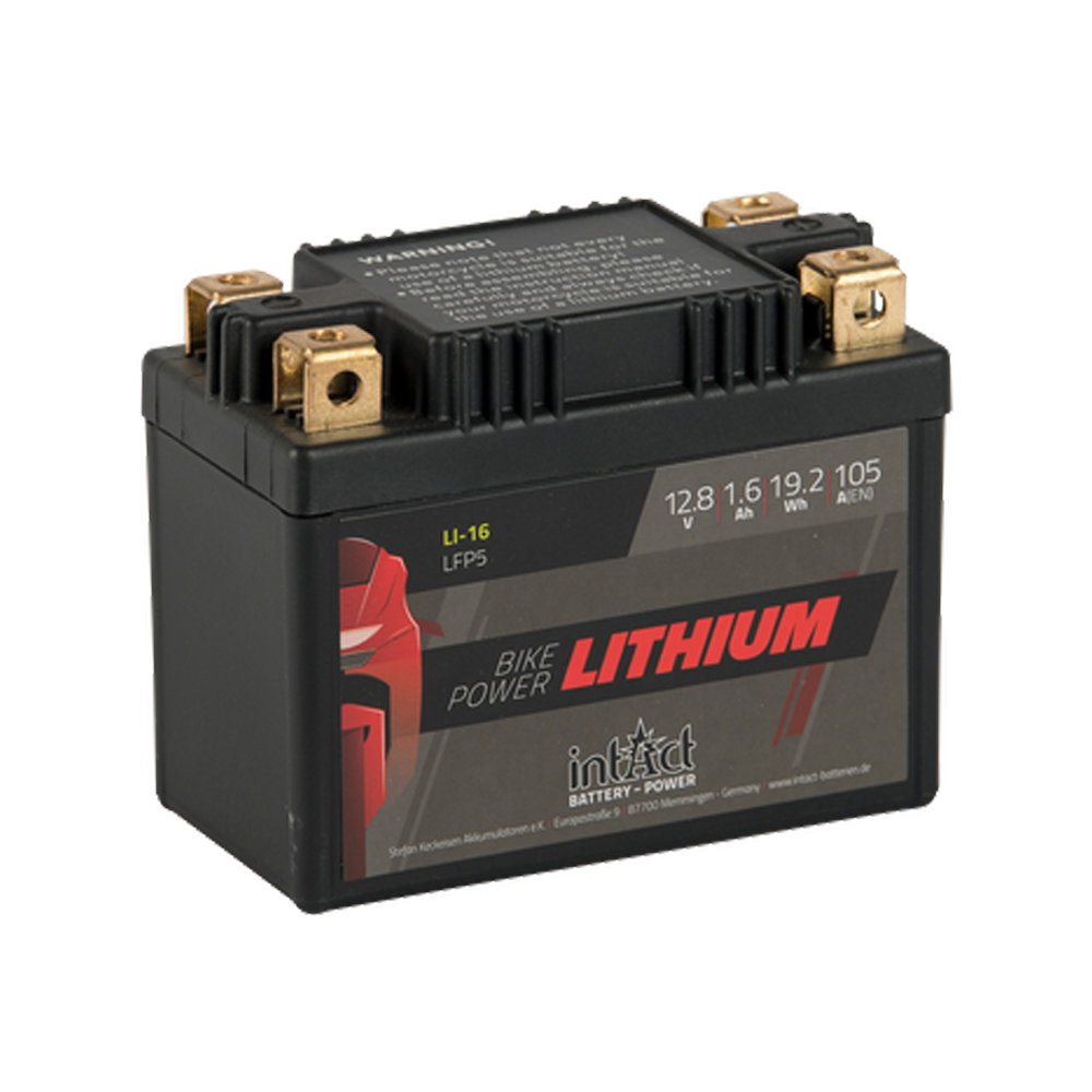 intAct Lithium LiFePO4 LFP5 12.8V Motorcycle Bike-Power Battery