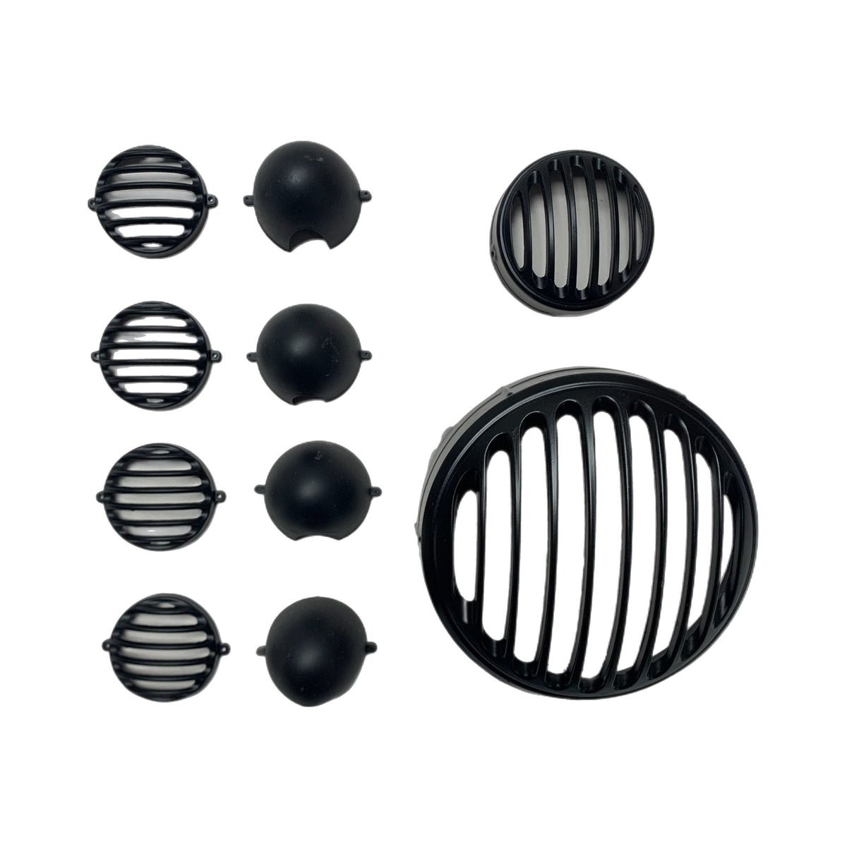 Royal Enfield Meteor 350cc Complete Grill Set (Headlight, Taillight) - Black Alloy