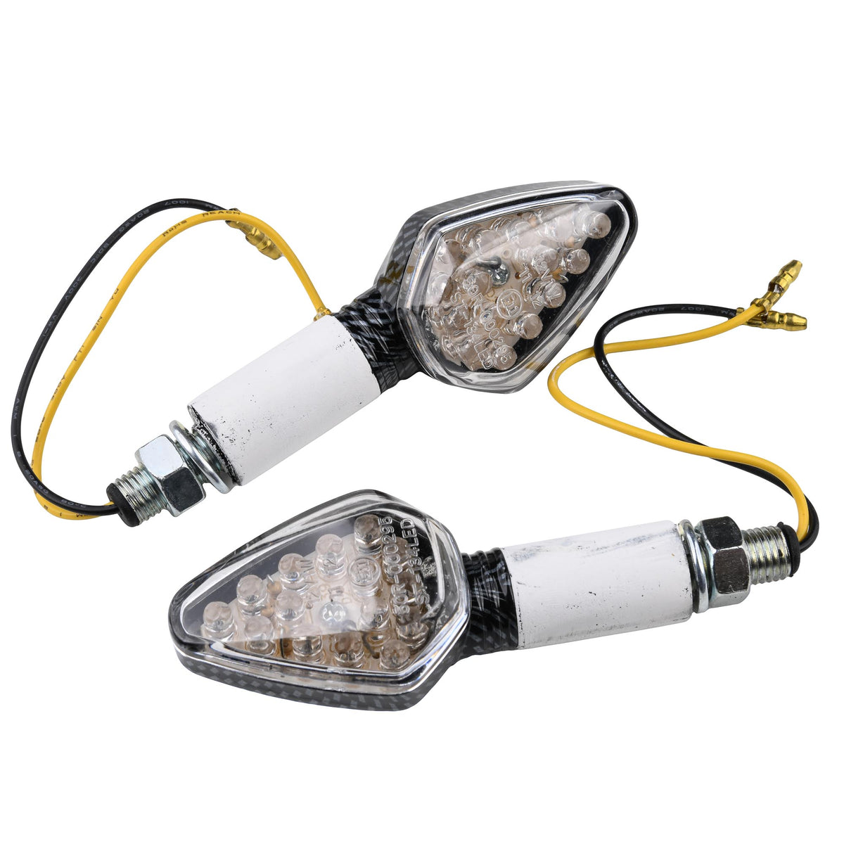 Bike It LED Diamond Motorcycle Indicators Carbon Effect Clear Lens