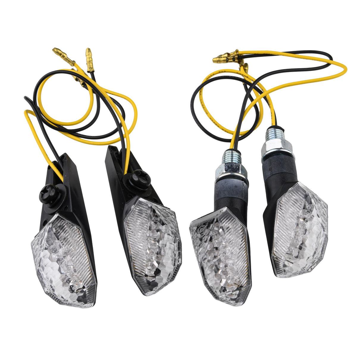 Bike It LED Apex Indicator Kit 10mm Front & Rear Plates ST211 Short Black