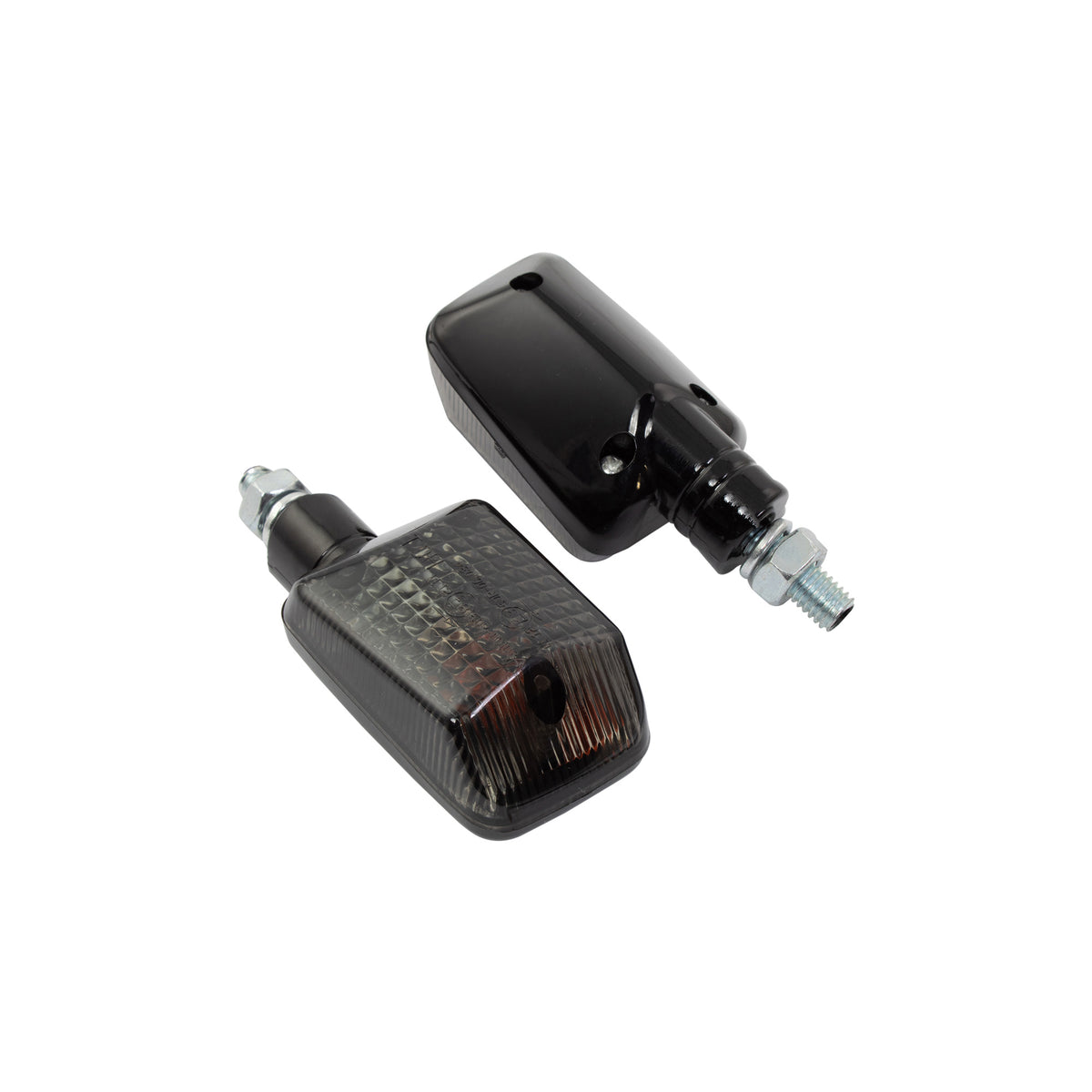 Bike It Short Stem Mini Motorcycle Indicators Black Smoked Lens