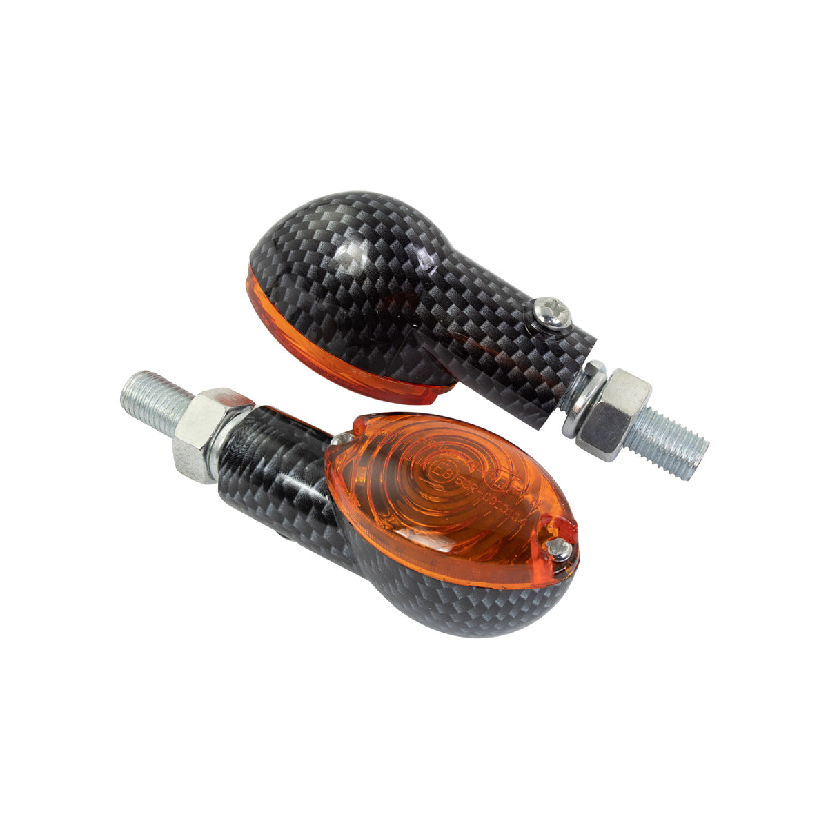 Bike It Mini Cat Eye Motorcycle Indicators Carbon Amber Lens