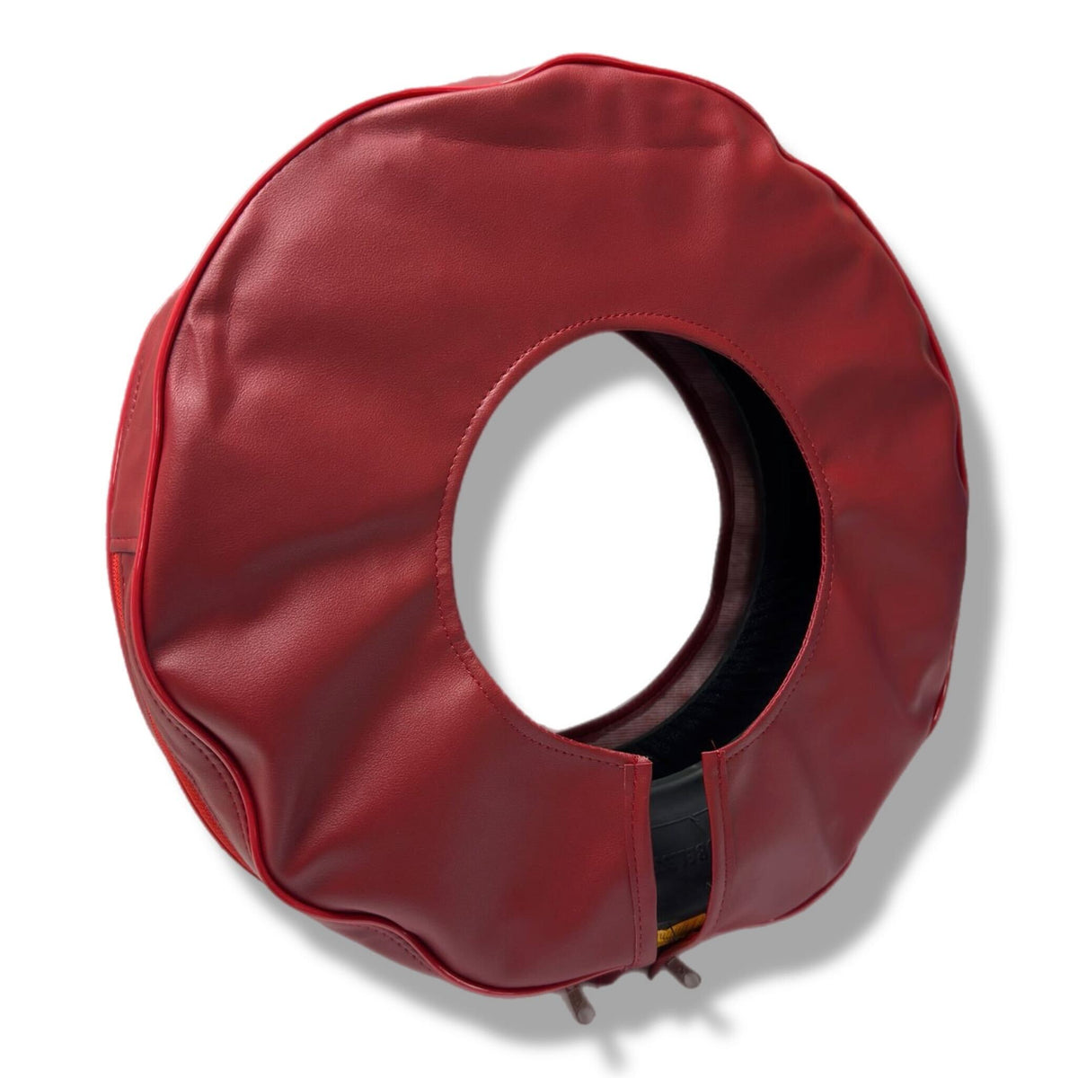 Vespa Lambretta 10" Inline Carrier Spare Wheel Cover - Oxblood Red