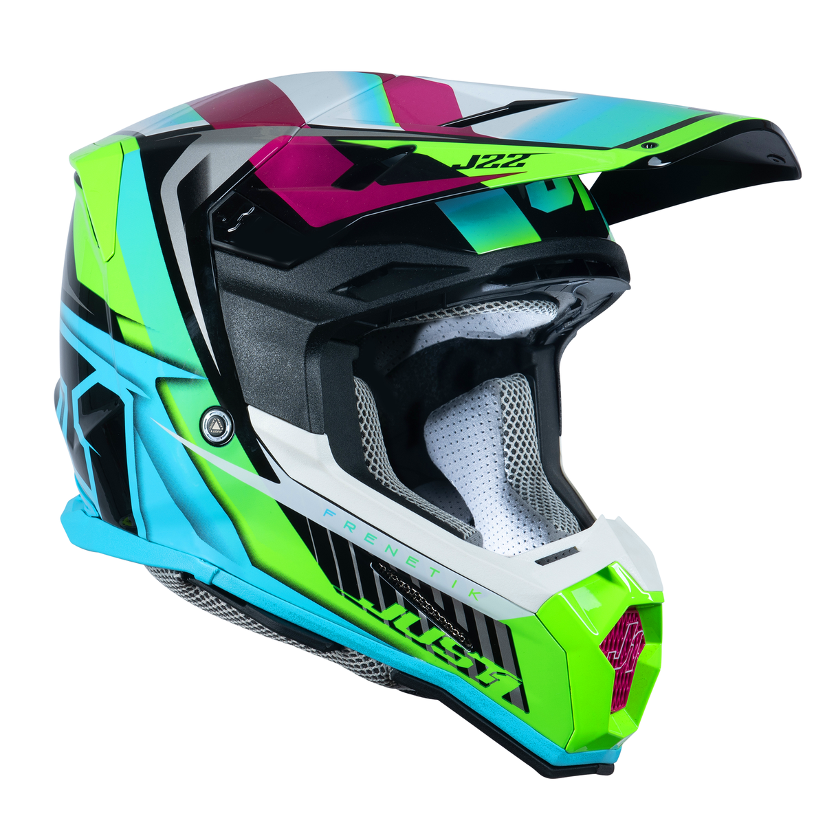 Just1 J22 Motocross Helmet Frenetik Neon Fluo Lime Black
