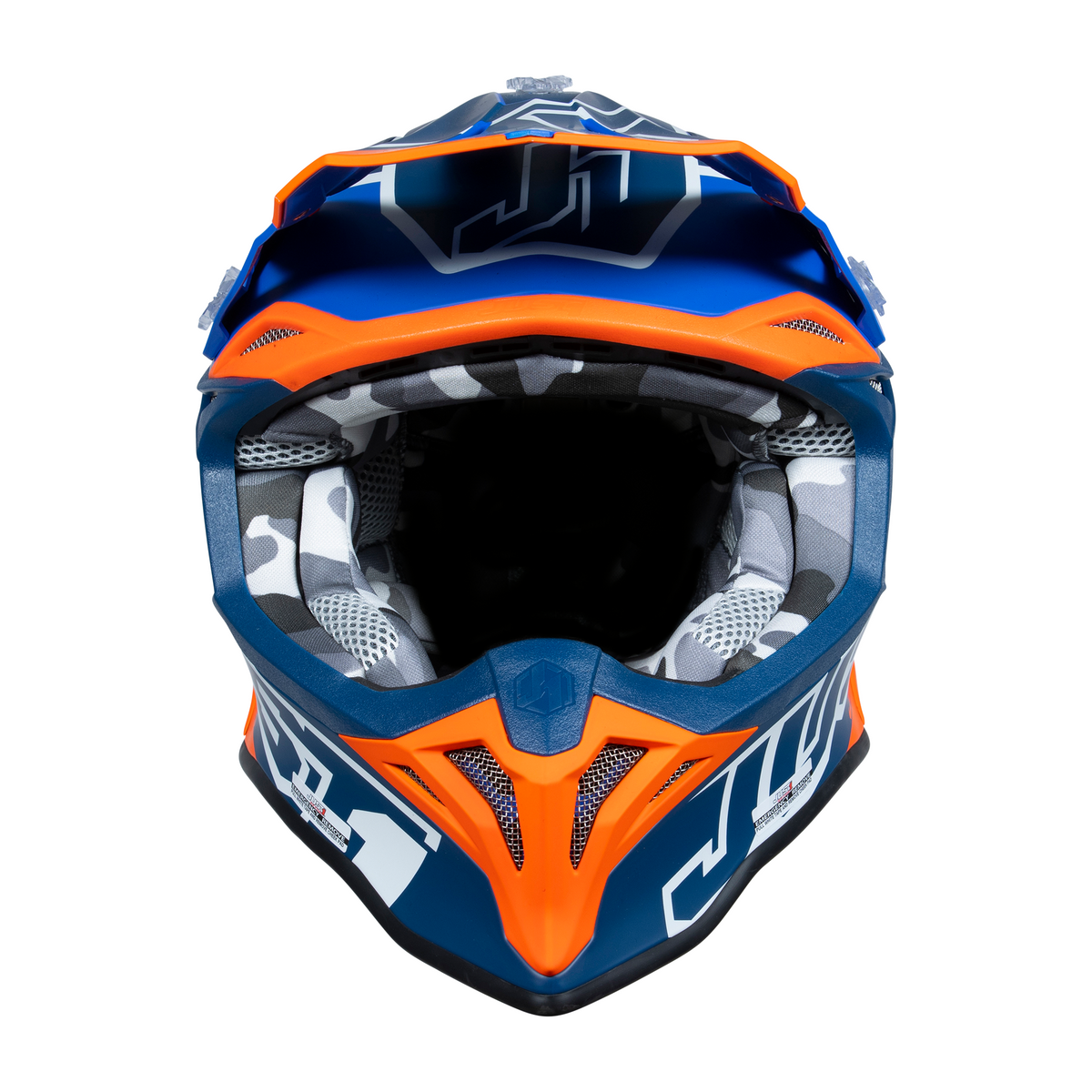 Just1 J39 Motocross Helmet Thruster White Fluo Orange Blue