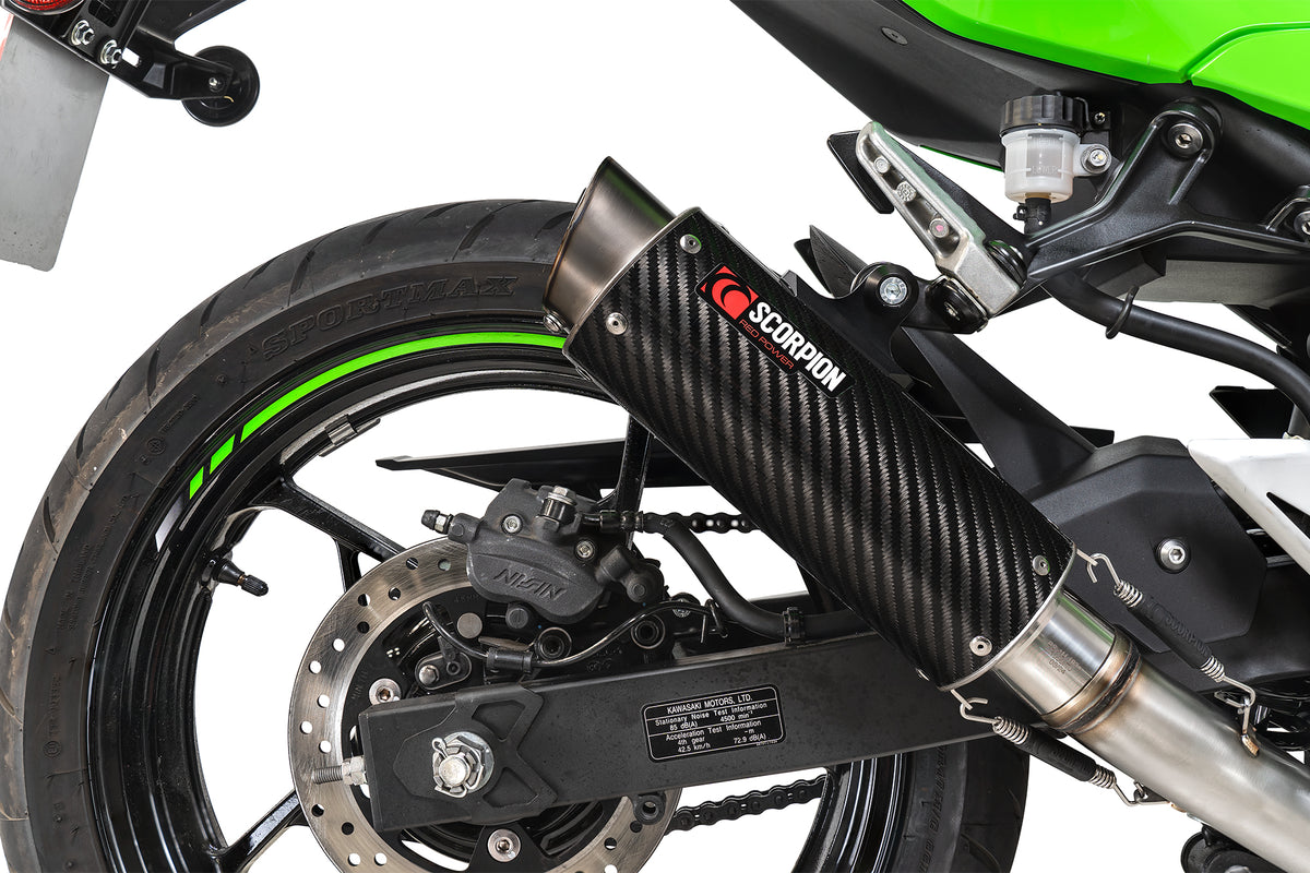 Kawasaki Ninja 500 Euro 5 (2024–2025) Scorpion Exhaust RP-1 GP Race System - Carbon Fibre
