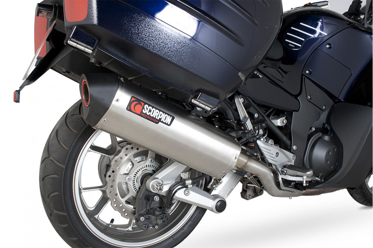 Kawasaki GTR 1400 (2007–2018) Scorpion Exhaust Serket Parallel Slip-on - Brushed Stainless