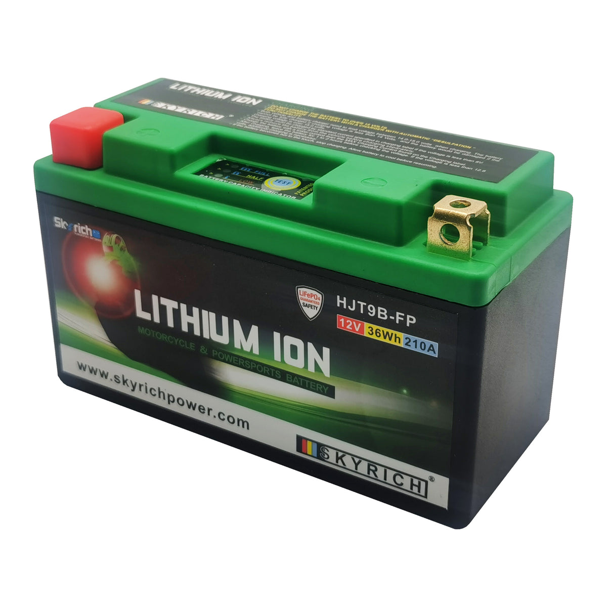 SkyRich Lithium Ion 12V 3Ah Battery HJT9B-FP Replaces YT7B-BS, YT9B-4, YT9B-BS