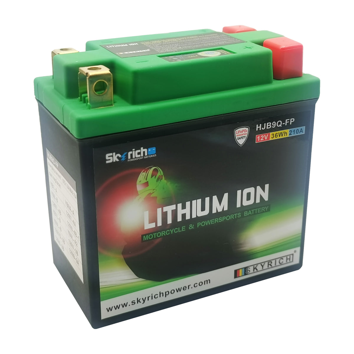 SkyRich Lithium Ion 12V 3Ah Battery HJB9Q-FP Replaces 12N7-4A, 12N7-4B, 12N9-4B-1