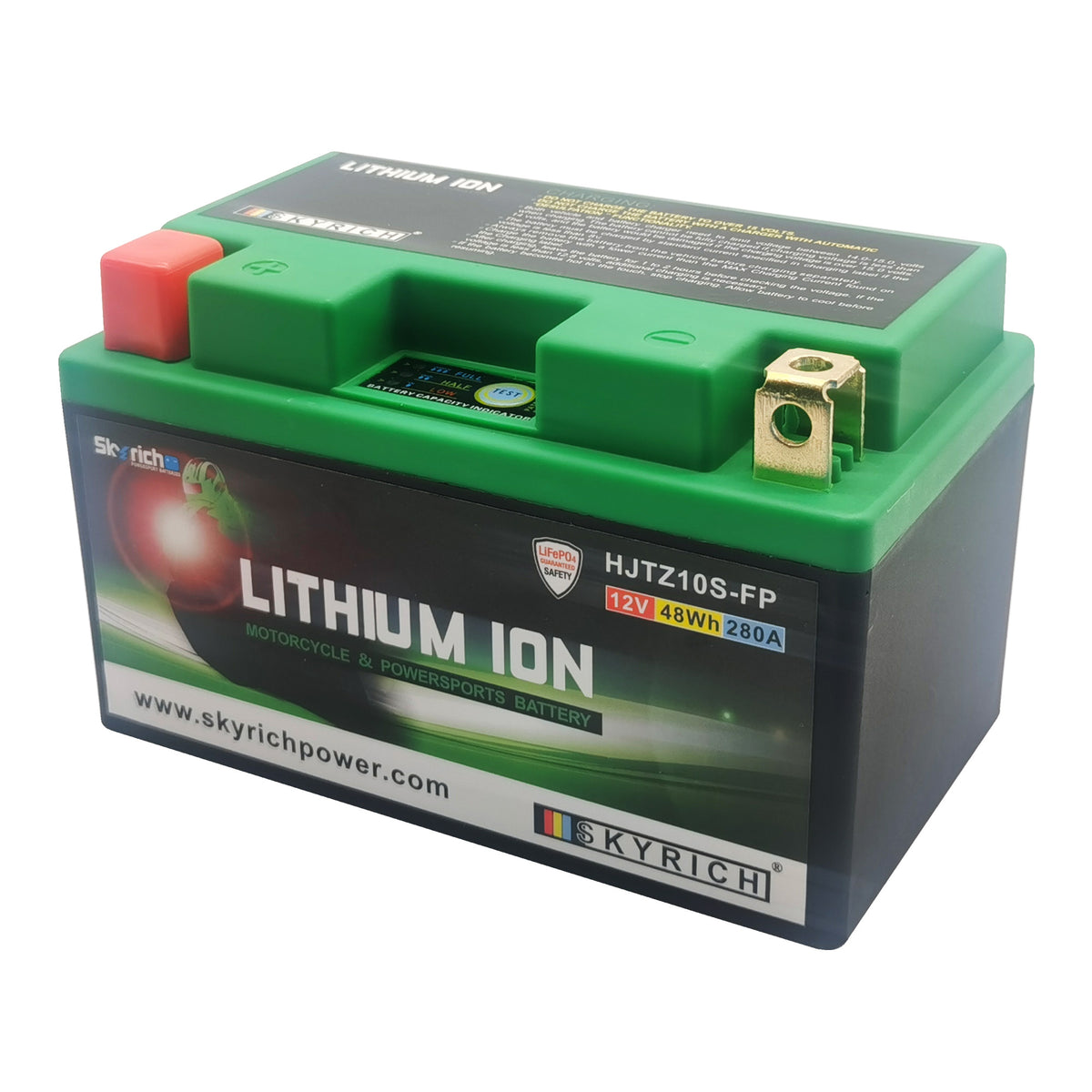 SkyRich Lithium Ion 12V 4Ah Battery HJTZ10S-FP Replaces YT10B-4, YTZ10-S, YTZ10S