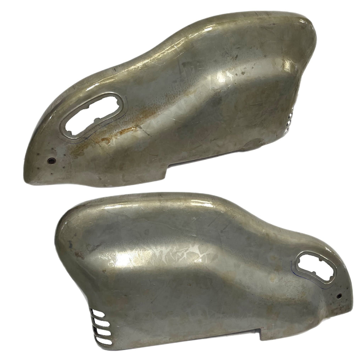 Lambretta LD 125 150 Side Panels with Handle Holes - Bare Metal