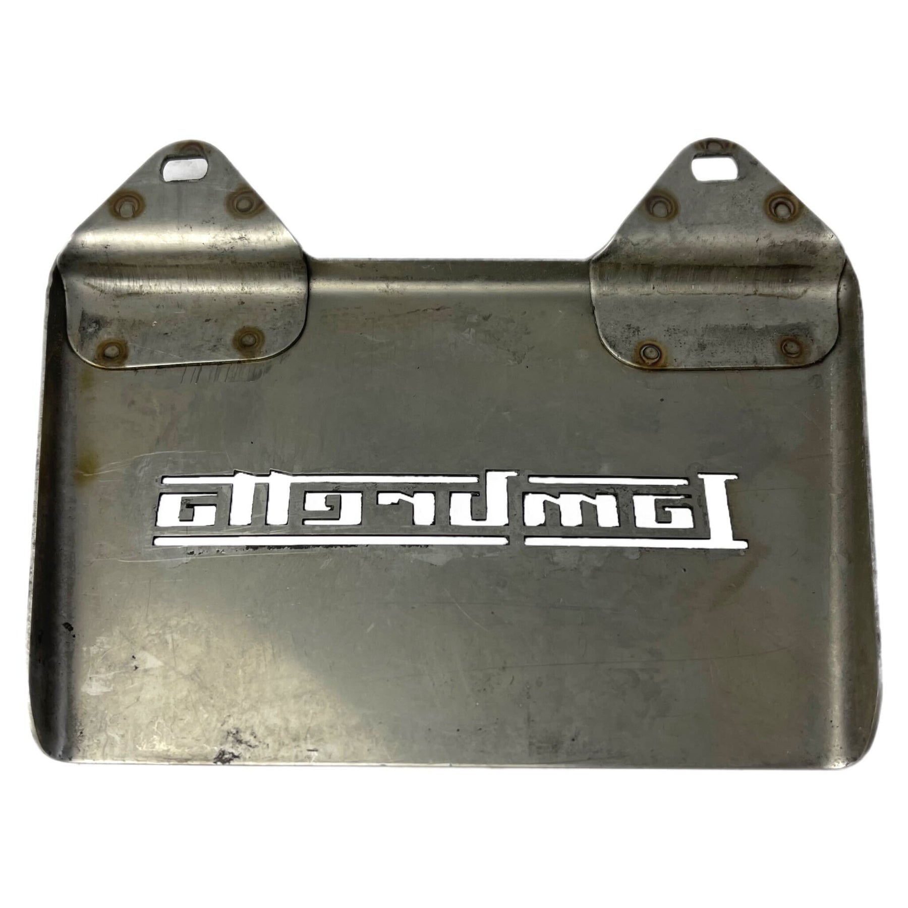 Lambretta Series 1-3 Li GP SX TV 'Lambretta' Laser Cut Rear Mudflap - Polished Stainless Steel