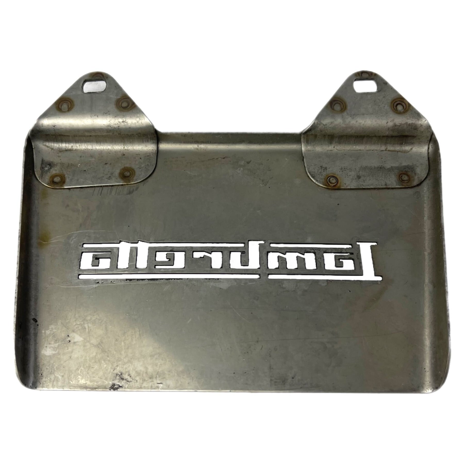 Lambretta Logo Laser Cut Rear Mudflap - Polished Stainless Steel