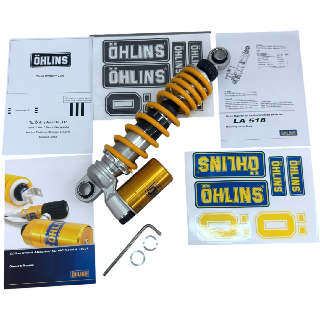 Lambretta Series 1-3 Li GP SX TV Vega OHLINS Fully Adjustable Rear Shock Absorber