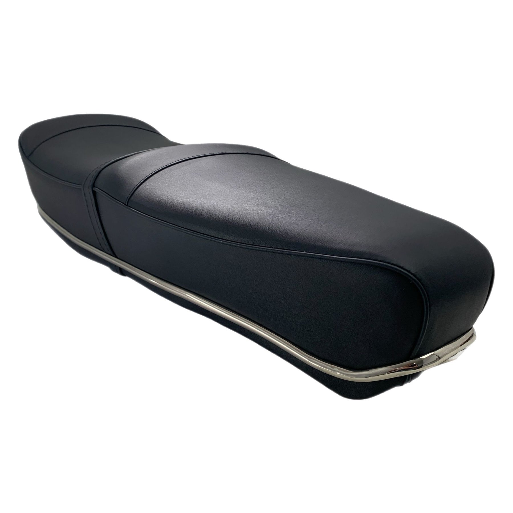 Lambretta Pegasus Style Seat with Stainless Steel Trim - Navy Blue