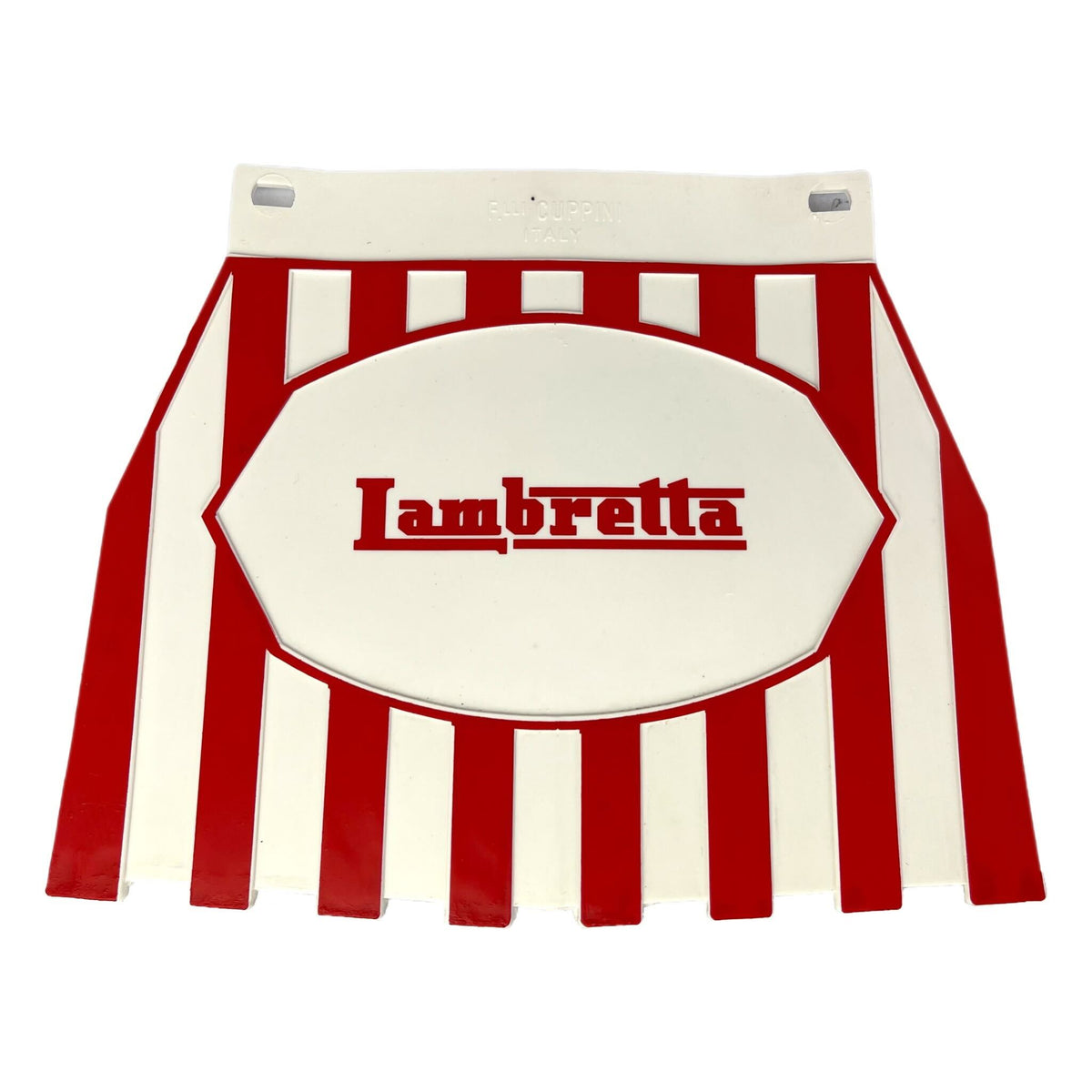 Lambretta Red on White Striped Mudflap