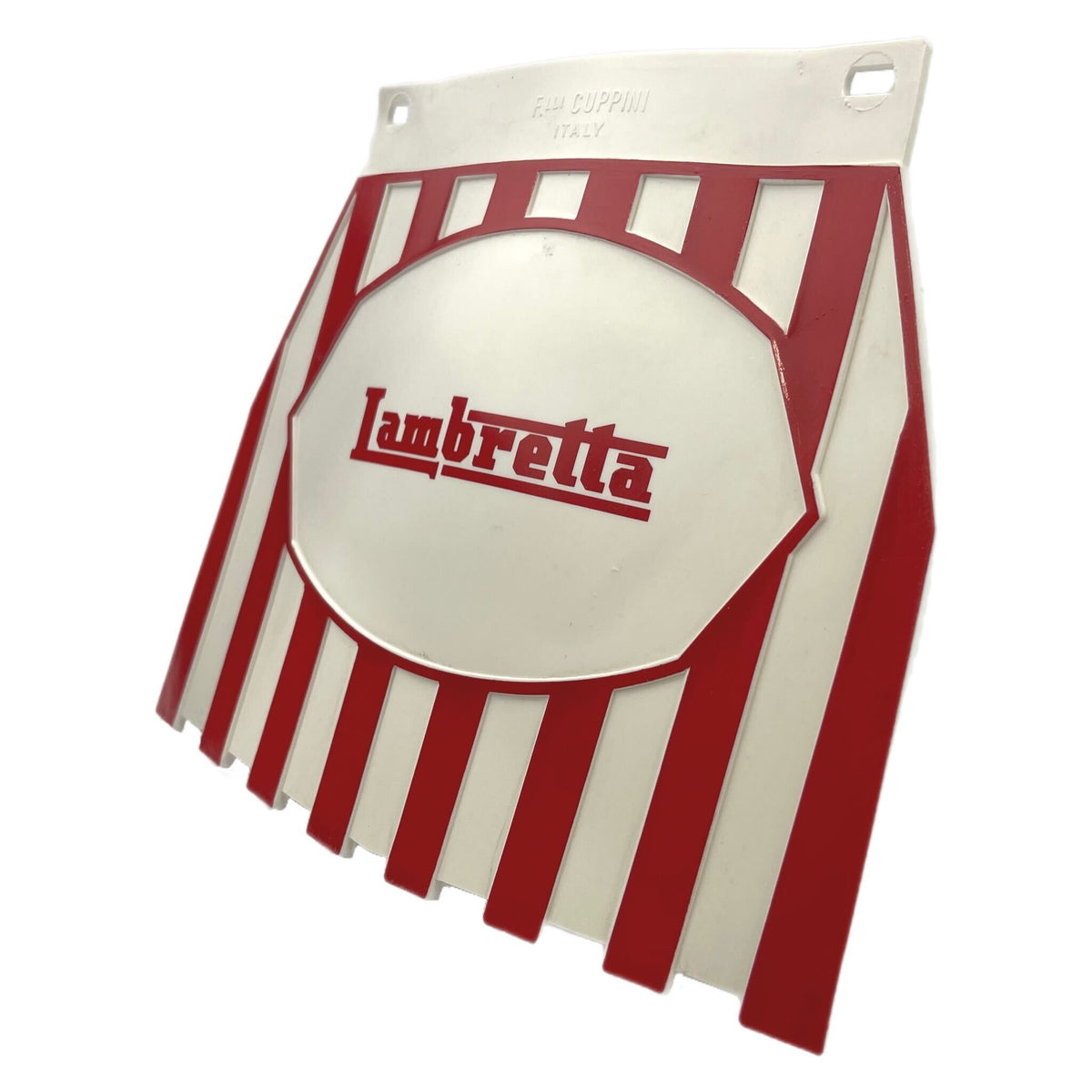 Lambretta Red on White Striped Mudflap