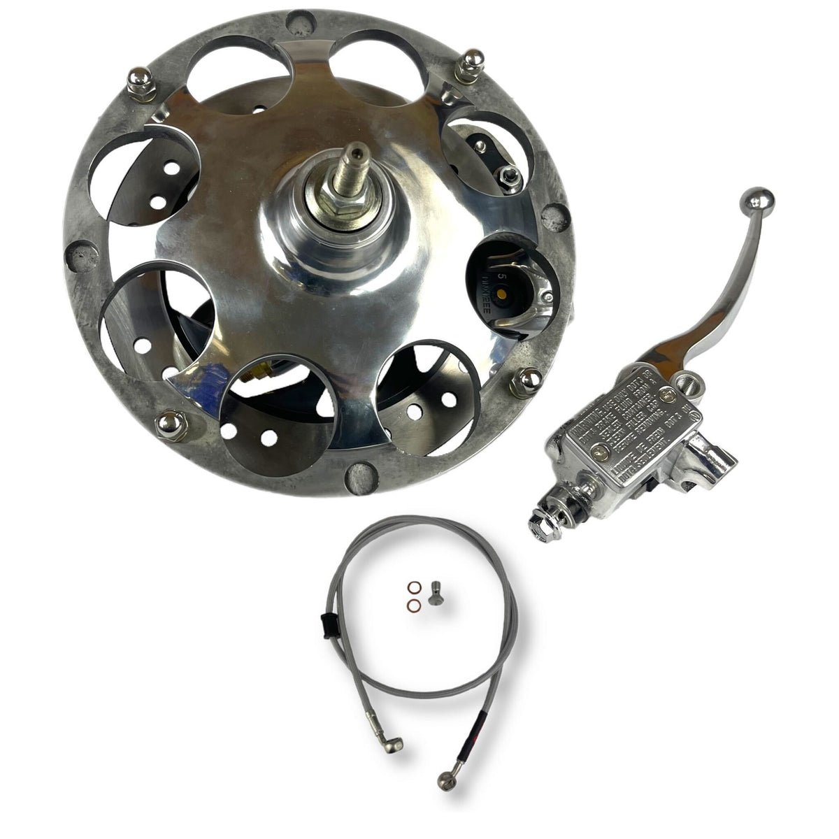 Lambretta S1-3 Li GP SX TV Billet Pepperpot OutBoard Front Disc Kit - Polished Alloy