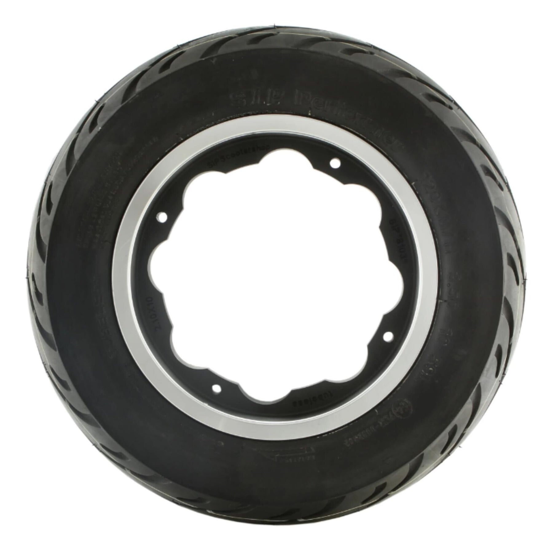 Lambretta S1-3 Li GP SX TV SIP Tubeless Wheel Assembly 2.1 350 x 10" - Black & SIlver Edge