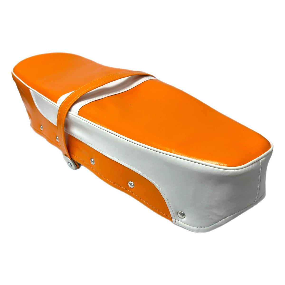 Lambretta Series 1 2 3 Li GP SX TV Dual Bench Seat Cover - Orange & White