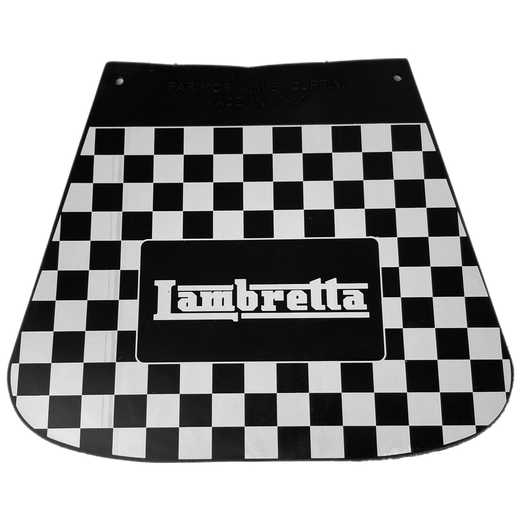 Lambretta Series 1-3 Li GP SX TV Chequered Mudflap With Lambretta Logo Flat Type