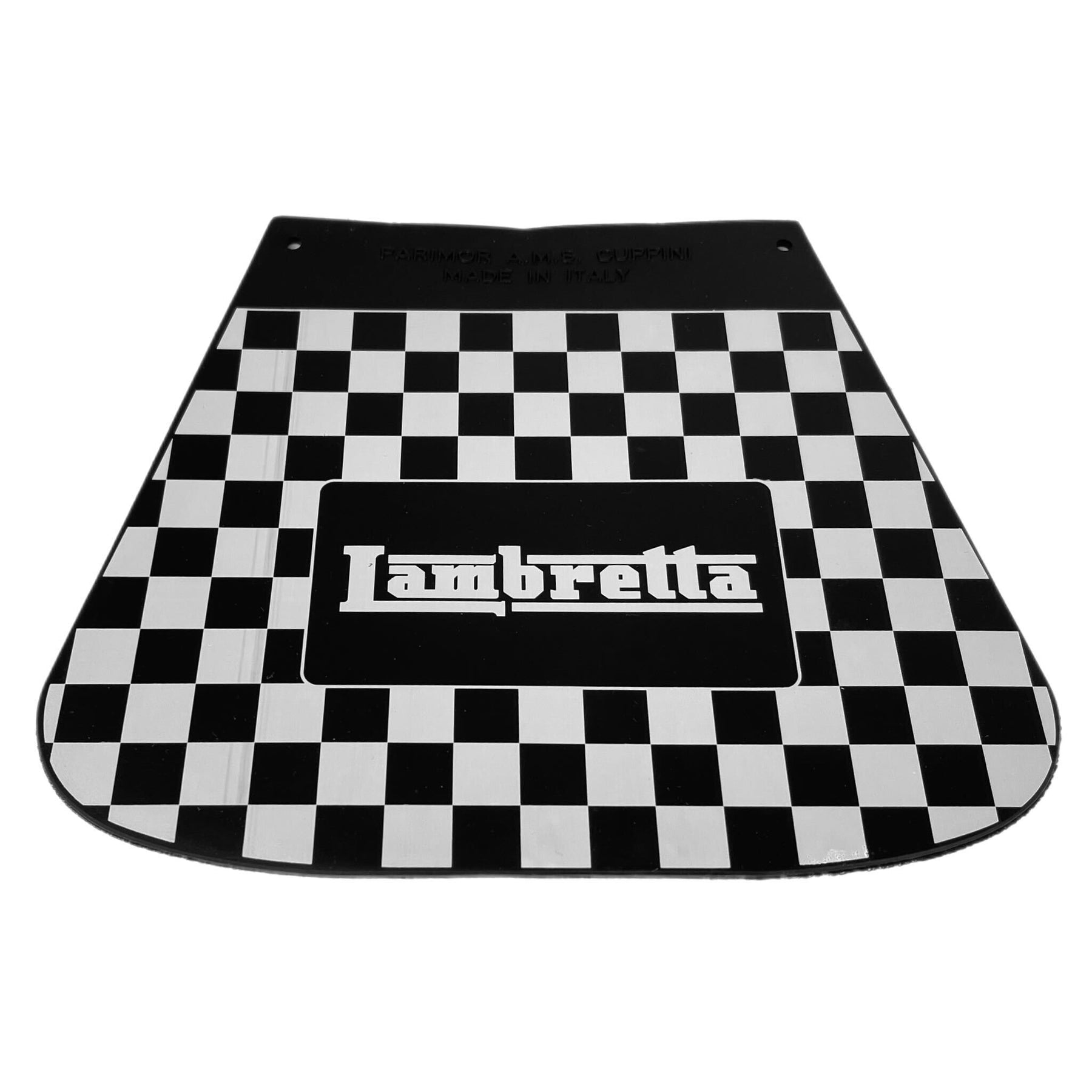 Lambretta Series 1-3 Li GP SX TV Chequered Mudflap With Lambretta Logo Flat Type