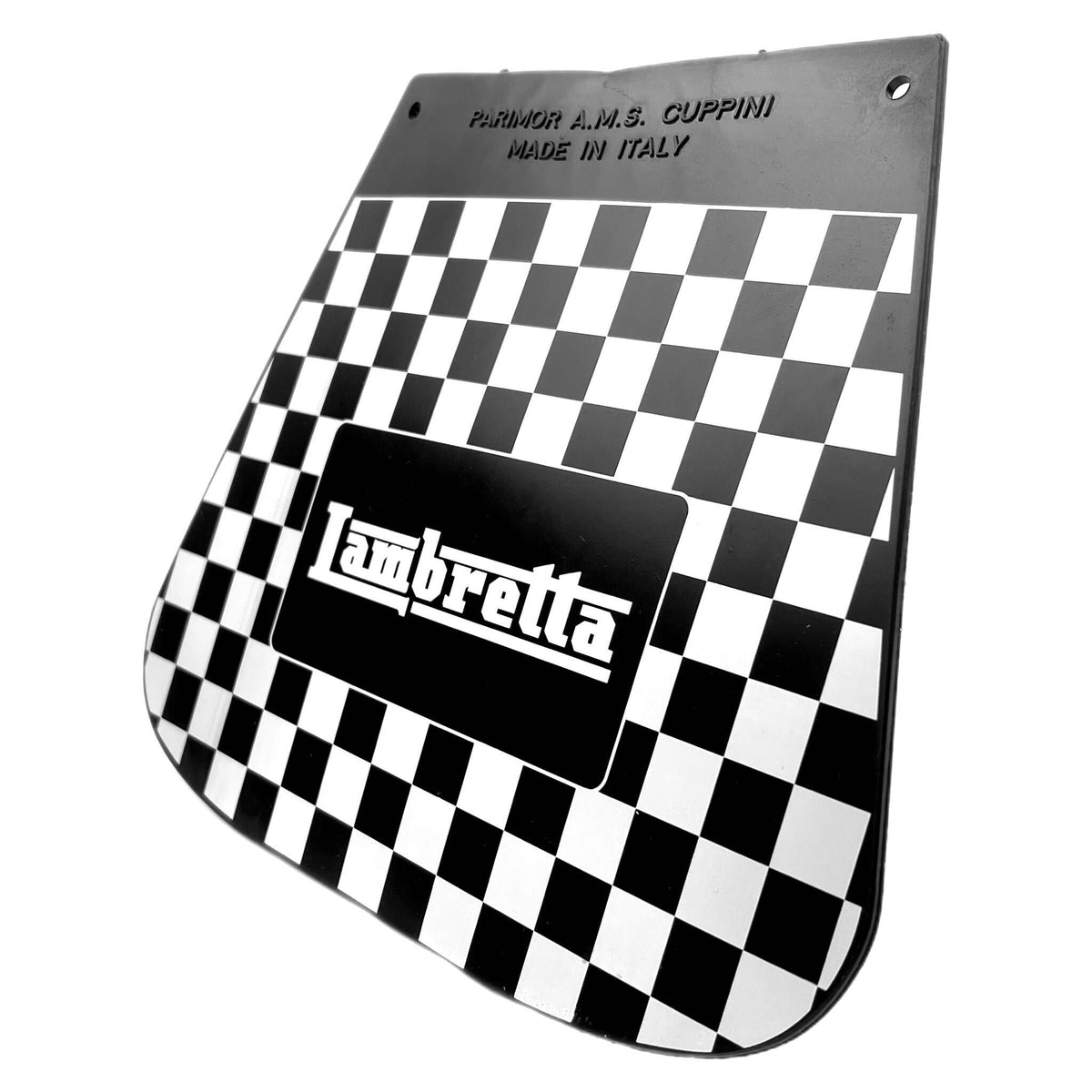 Lambretta Series 1-3 Li GP SX TV Chequered Mudflap With Lambretta Logo Flat Type
