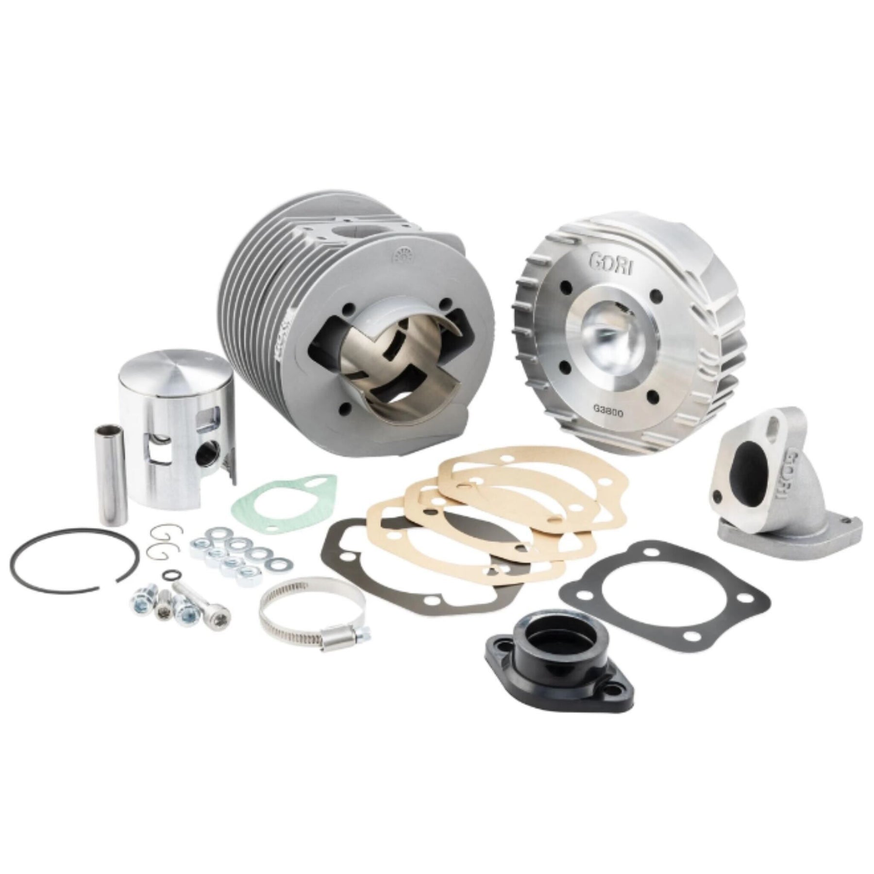 Lambretta Series 1 2 3 Li GP SX TV 190-200cc GORI Alloy Racing Cylinder Kit inc Manifold 64.5mm