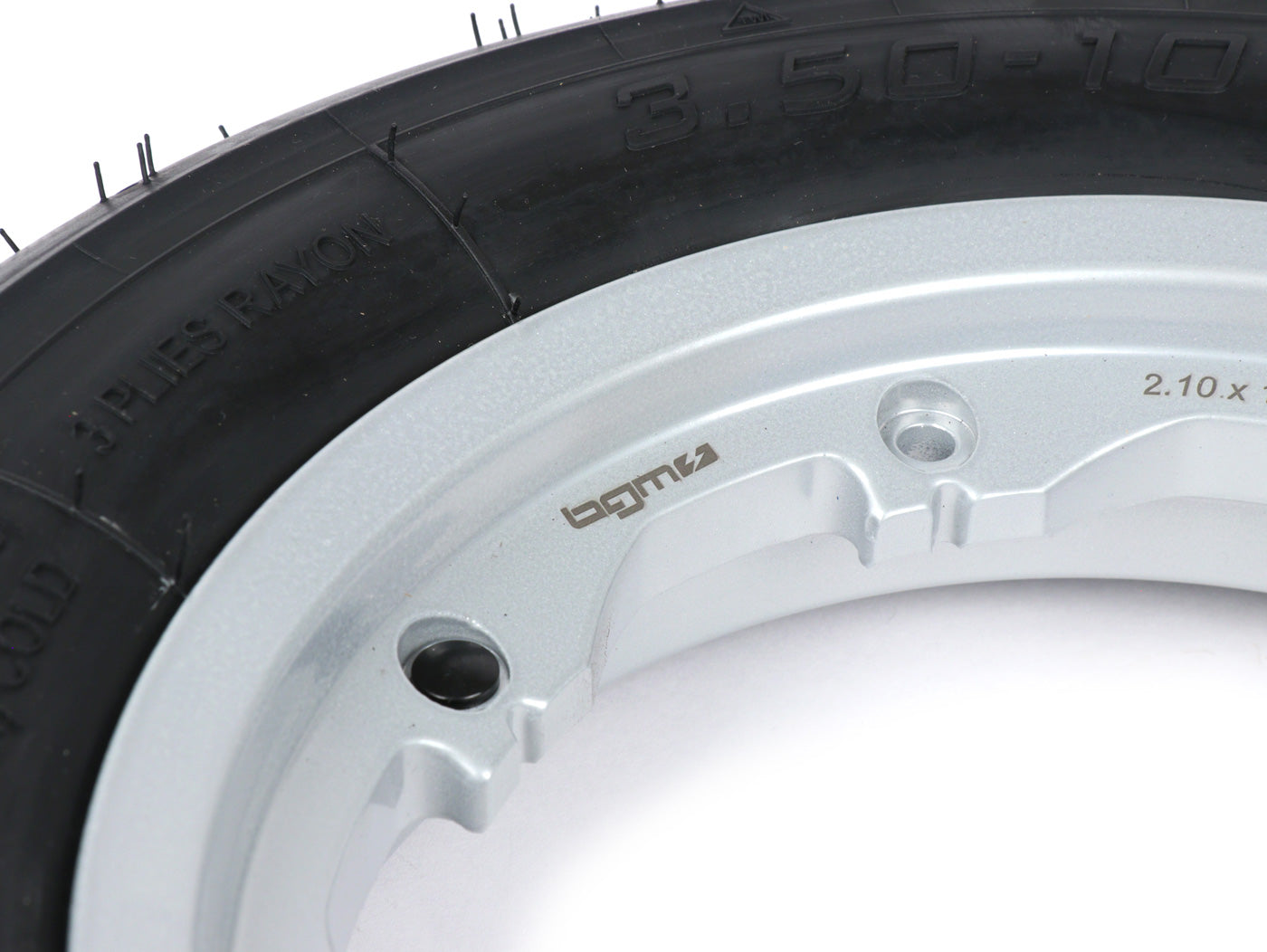 Lambretta Series 1 2 3 Li GP SX TV BGM Sport Tubeless Wheel Rim and Tyre 3.50 x 10 inch - Silver