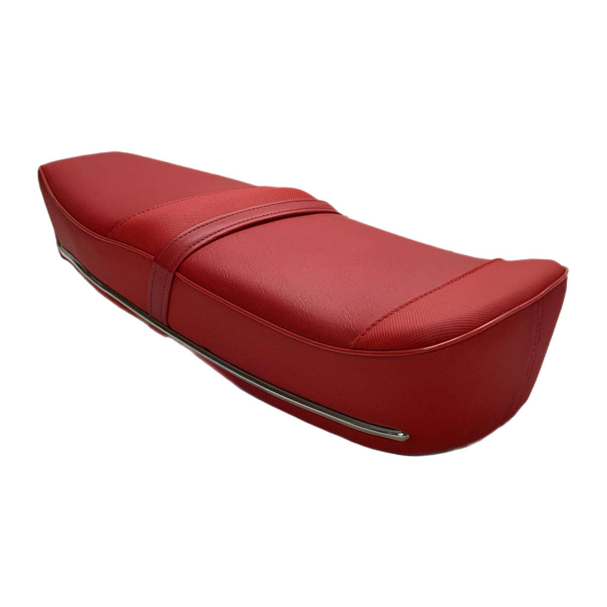 Lambretta Series 1 2 3 Li GP SX TV Pegasus Seat - Red with Stainless Steel Trim