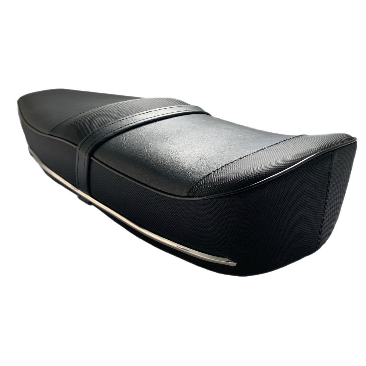 Lambretta Series 1 2 3 Li GP SX TV Pegasus Style Seat - Black with Stainless Trims