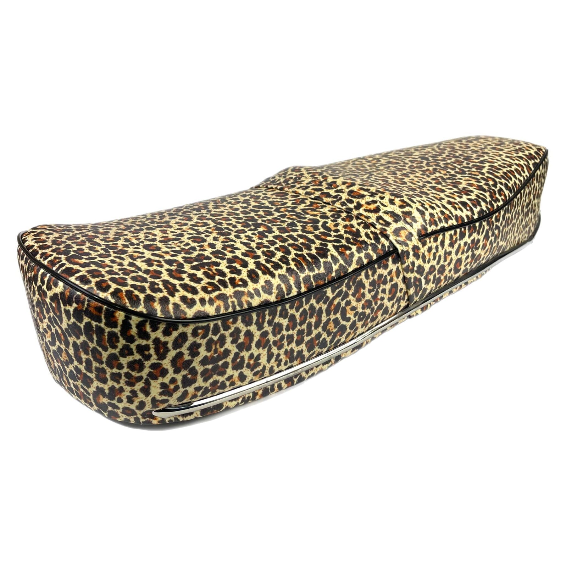 Lambretta Series 1 2 3 Li GP SX TV Pegasus Style Seat - Leopard Print With Stainless Steel Trim